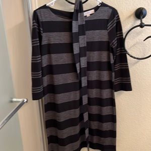 Black and gray sweater dress